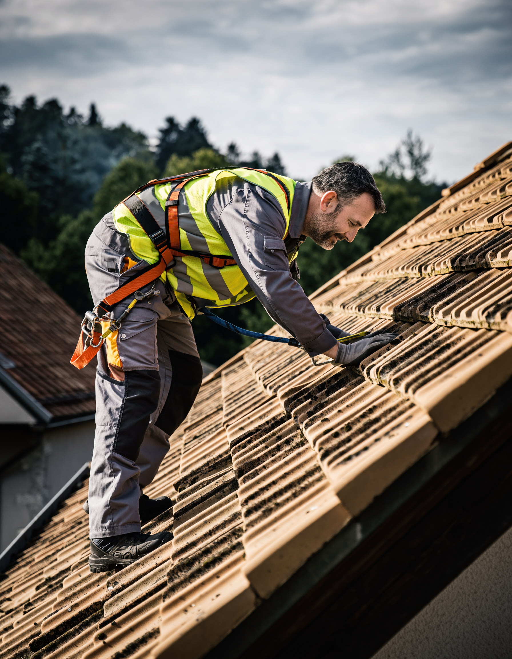 Kermer bei Dacharbeiten in Kassel
